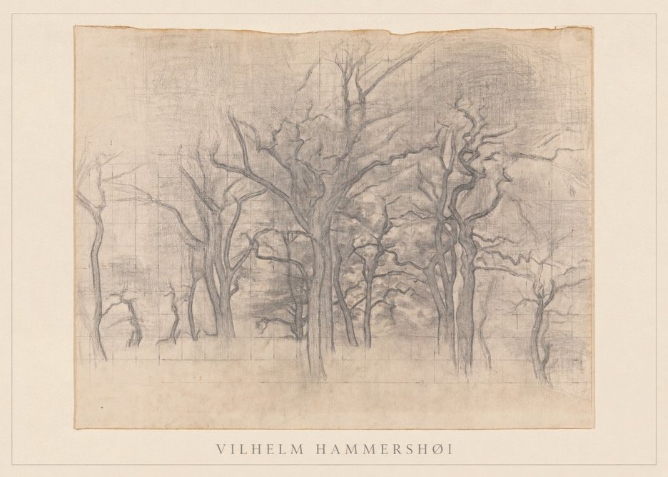 Vilhelm Hammershøi Oak Trees No2 - Plakat