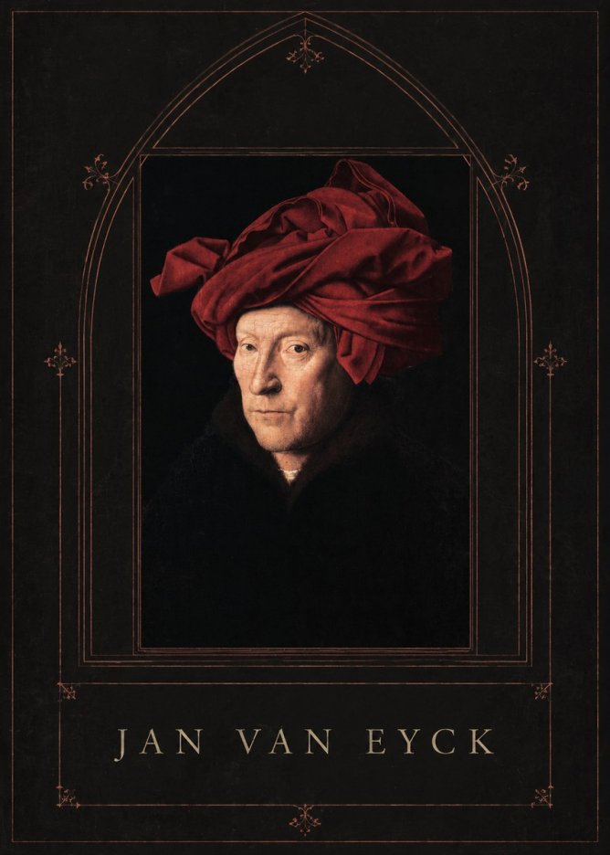 Jan van Eyck Portrait of a Man in a Turban No3 - Plakat