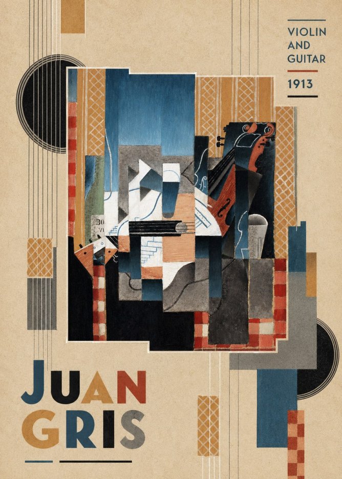 Juan Gris Violin and Guitar I No6 - Plakat