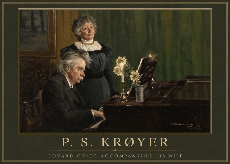 P.S. Krøyer Edvard Grieg Accompanying His Wife No1 - Plakat