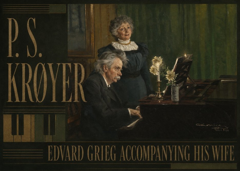 P.S. Krøyer Edvard Grieg Accompanying His Wife No4 - Plakat