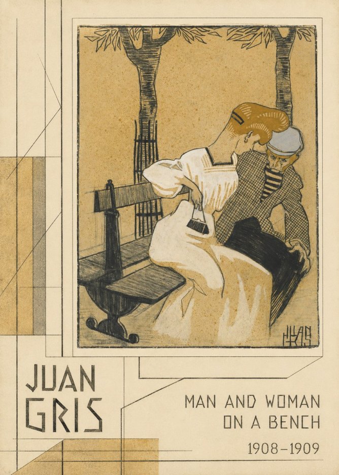Juan Gris Man and Woman on a Bench No2 - Plakat