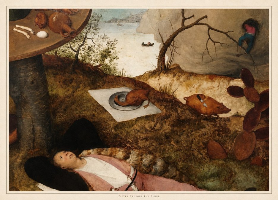Pieter Bruegel The Land of Cockaigne II No4 - Plakat