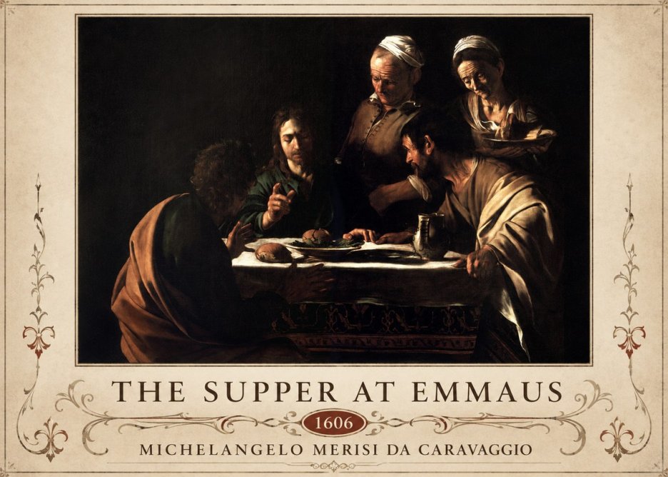 Michelangelo Merisi da Caravaggio The Supper at Emmaus II No6 - Plakat