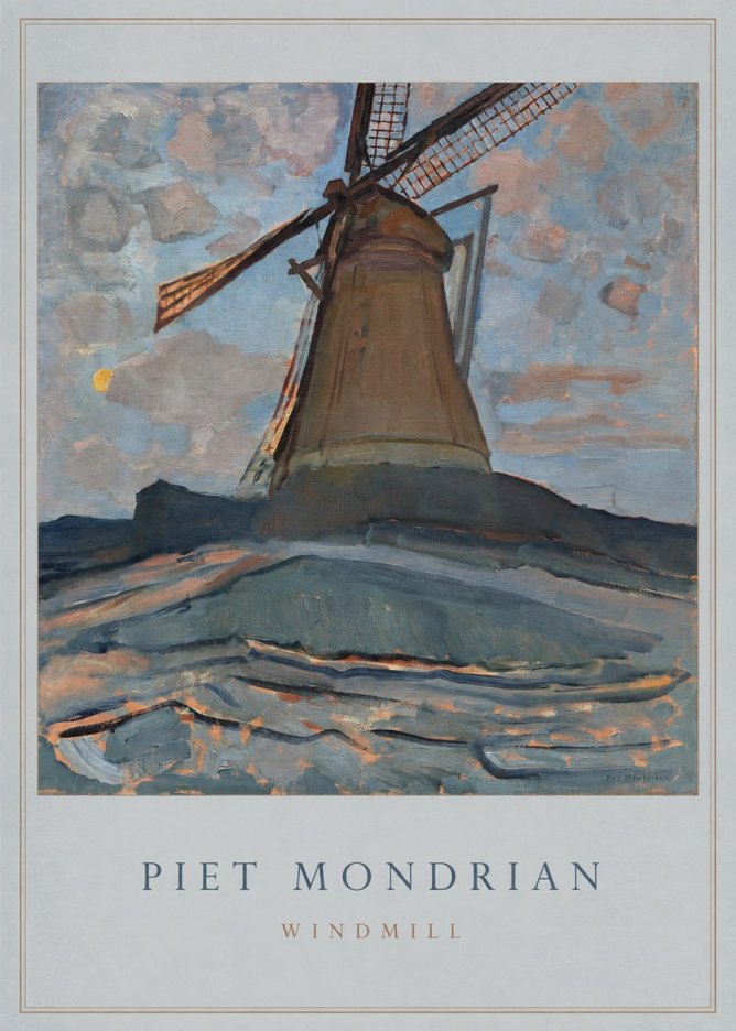 Piet Mondrian Windmill No2 - Plakat