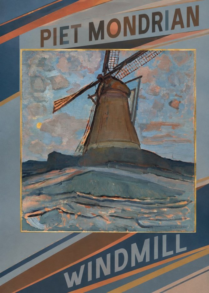 Piet Mondrian Windmill No3 - Plakat