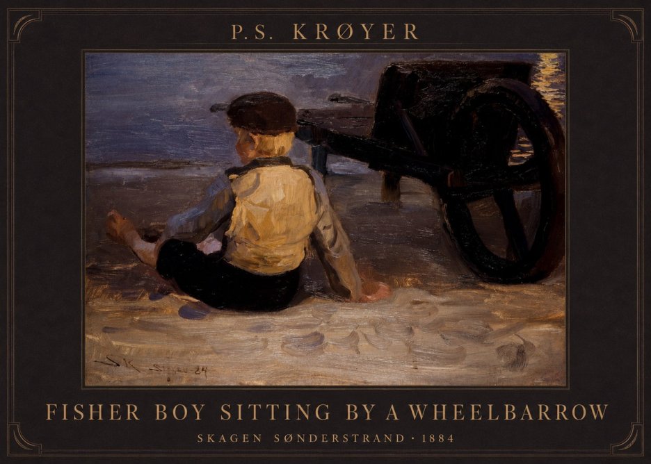 P.S. Krøyer Fisher Boy Sitting by a Wheelbarrow No5 - Plakat