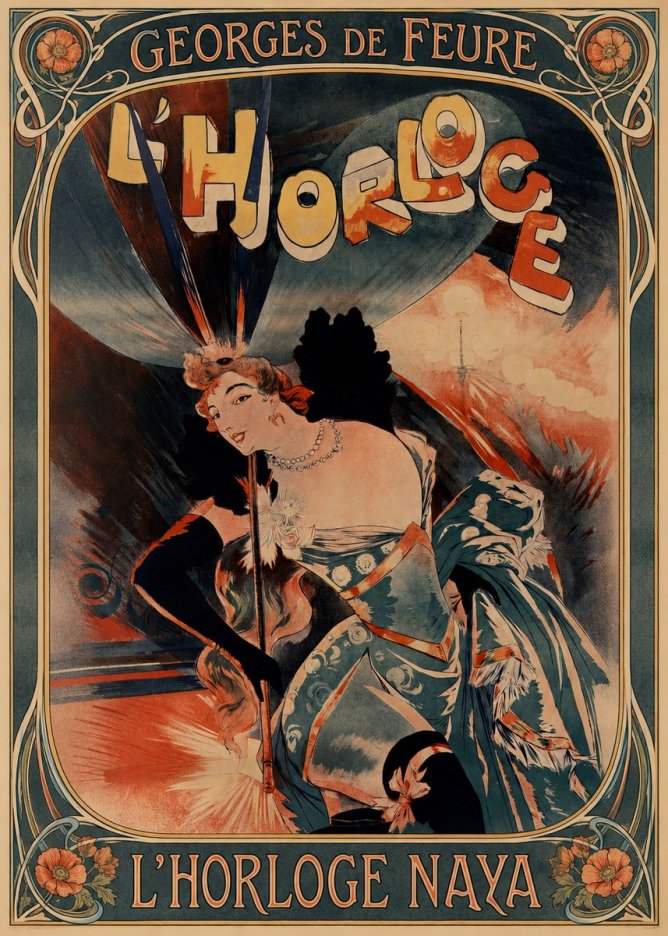Georges de Feure L'horloge Naya No1 - Plakat