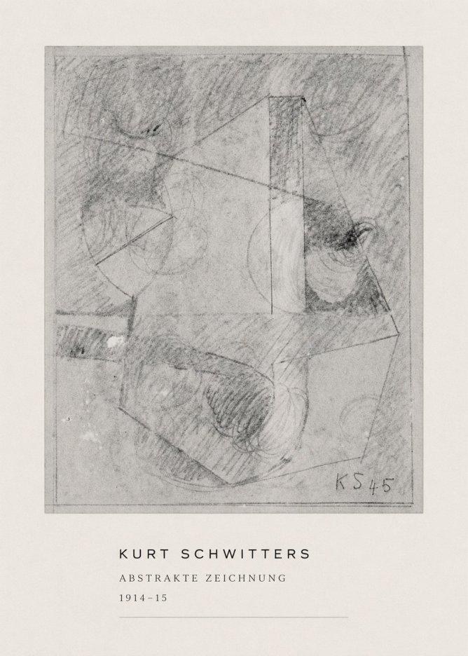Kurt Schwitters Abstrakte Zeichnung No4 - Plakat