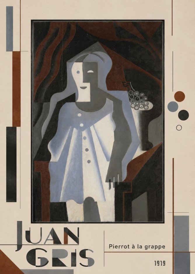 Juan Gris Pierrot À La Grappe No3 - Plakat