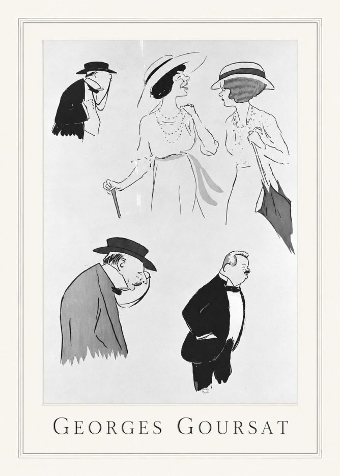 Georges Goursat Character Studies No1 - Plakat