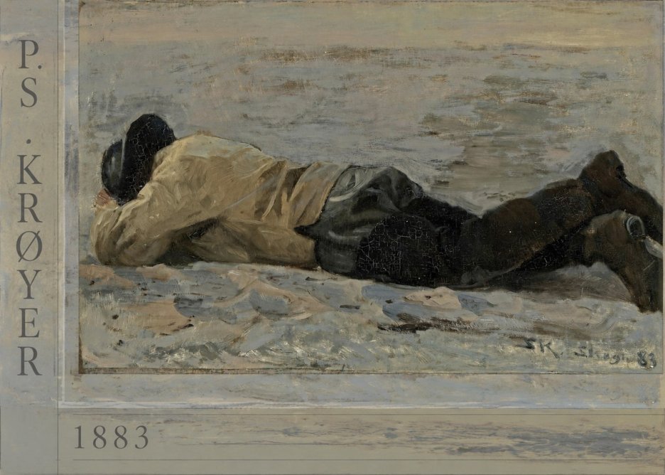 P.S. Krøyer Fisherman Lying on the Beach No2 - Plakat