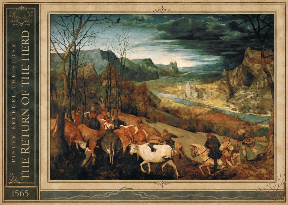 Pieter Bruegel The Return of the Herd No2 - Plakat