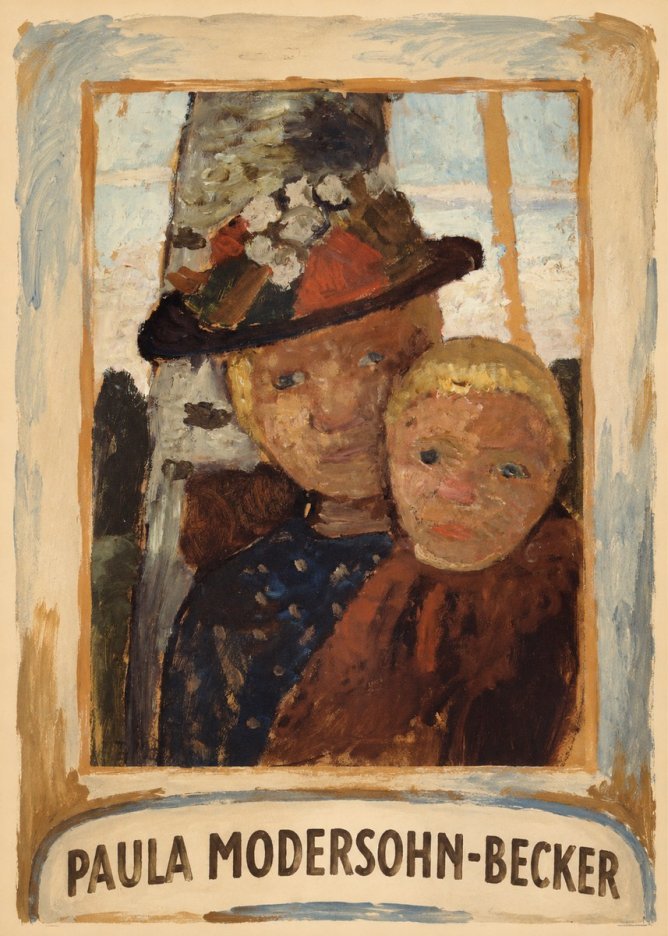 Paula Modersohn-Becker Mother and Child with Hat No3 - Plakat