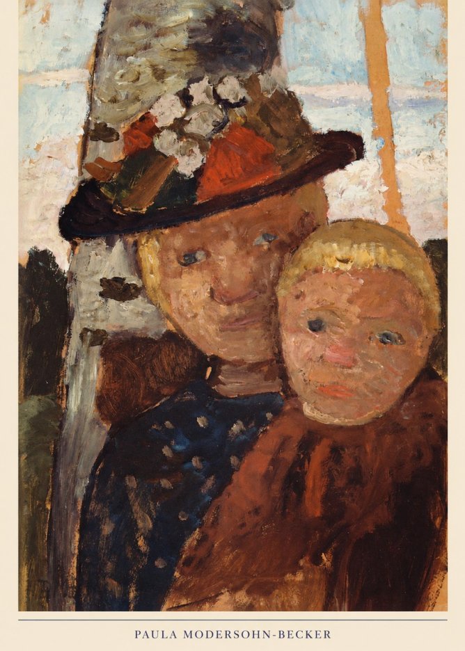Paula Modersohn-Becker Mother and Child with Hat No6 - Plakat