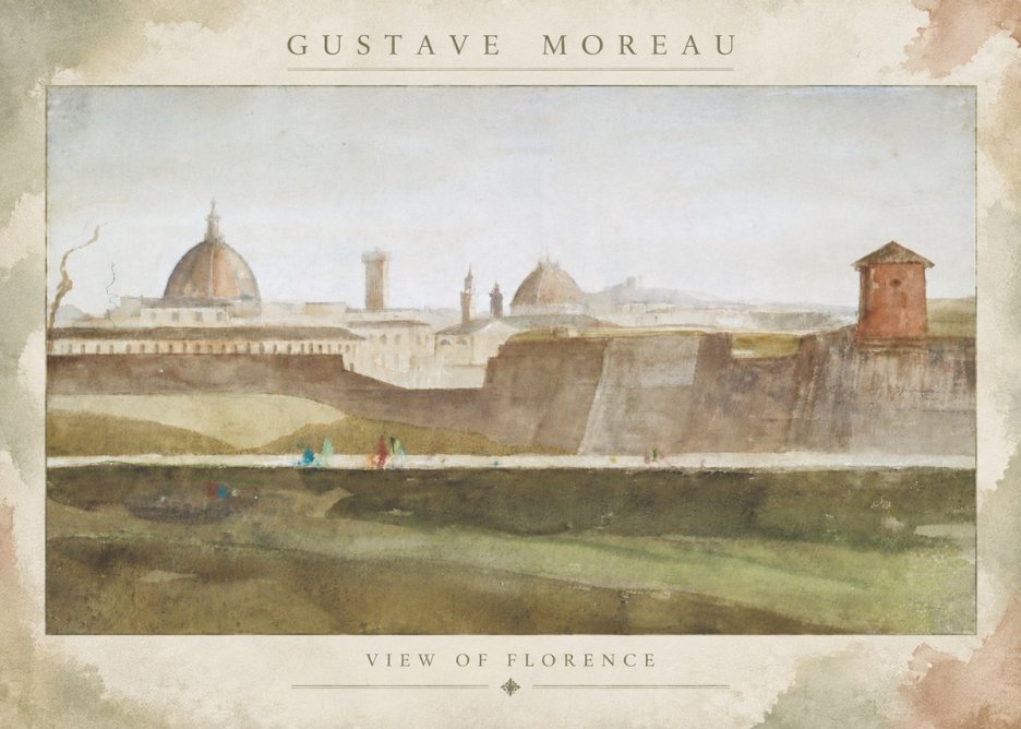 Gustave Moreau View of Florence No6 - Plakat