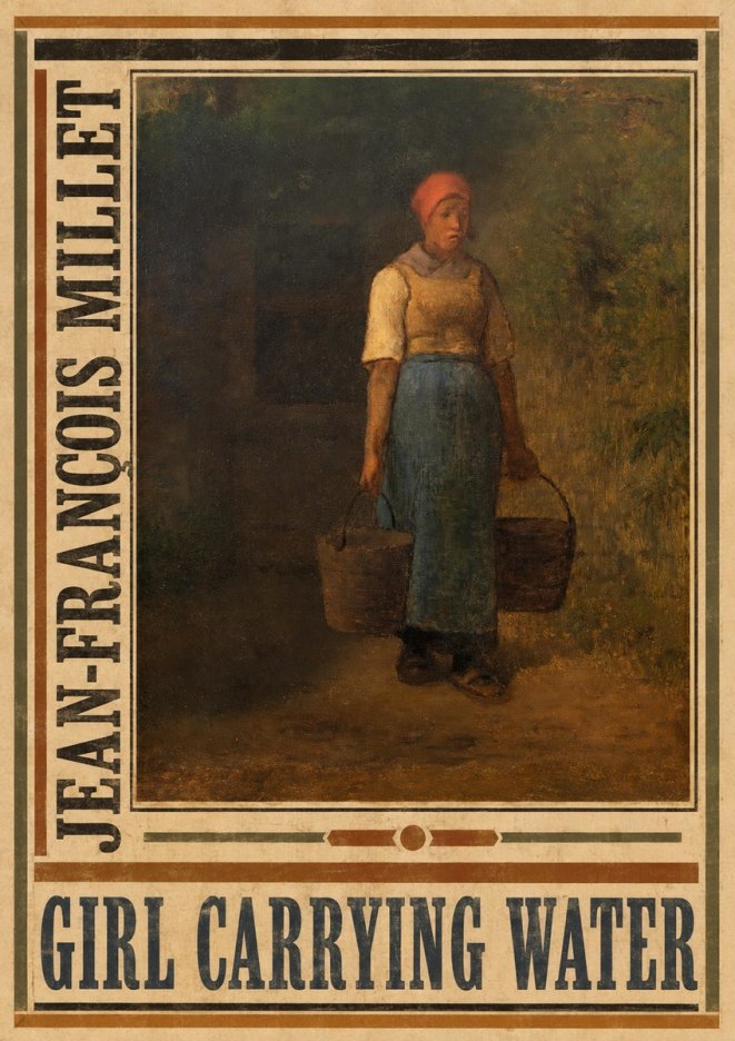 Jean-François Millet Girl Carrying Water No4 - Plakat