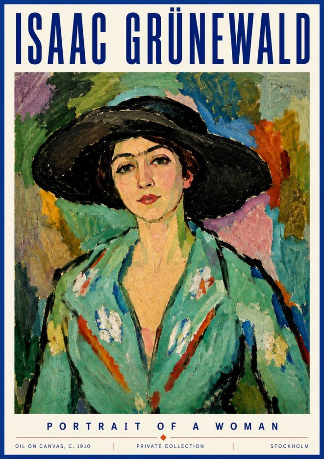 Isaac Grünewald Portrait of a Woman No5 - Plakat