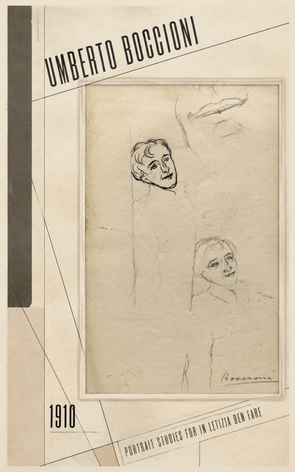 Umberto Boccioni Portrait Studies for in Letizia Ben Fare No2 - Plakat