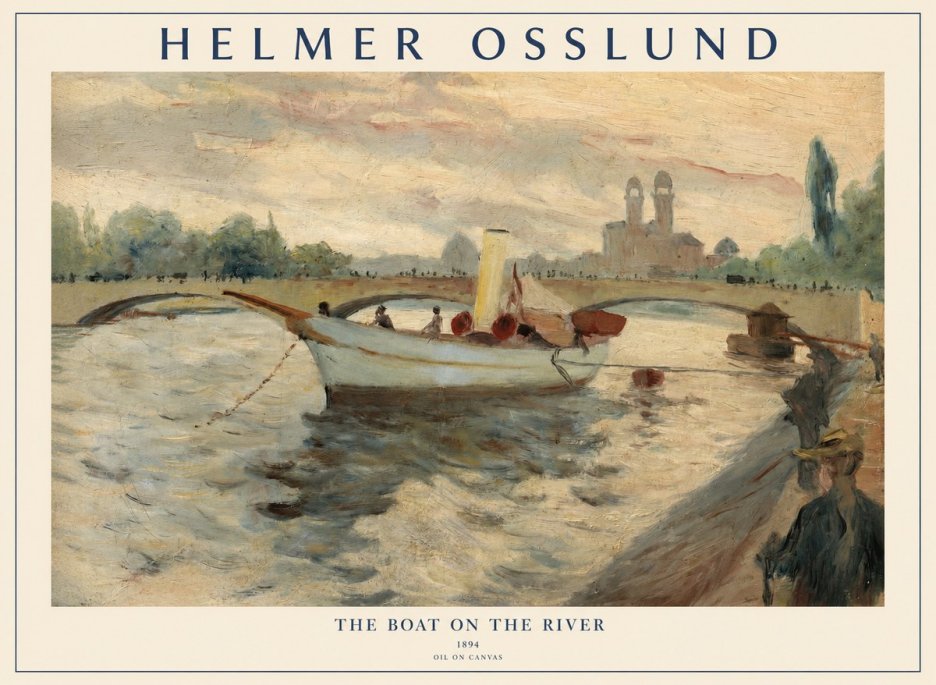 Helmer Osslund The Boat on the River No1 - Plakat