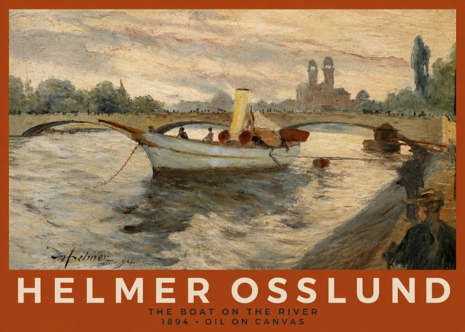 Helmer Osslund The Boat on the River No2 - Plakat