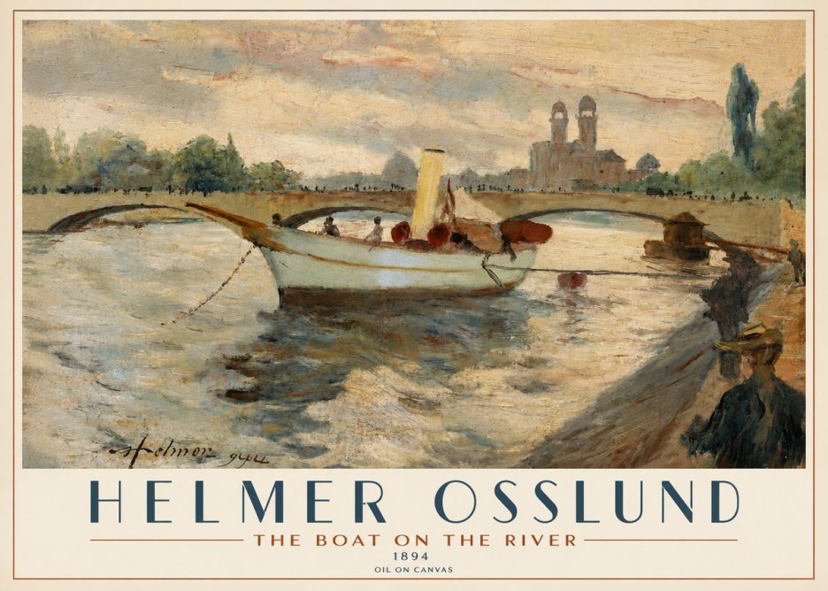 Helmer Osslund The Boat on the River No4 - Plakat