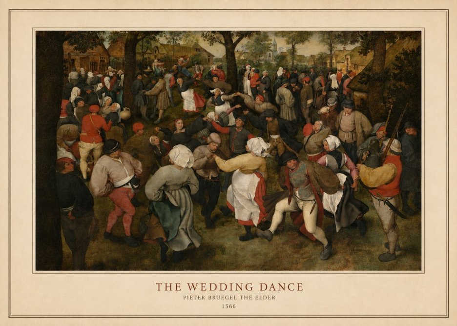 Pieter Bruegel The Wedding Dance II No4 - Plakat