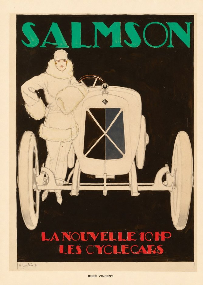 René Vincent Salmson La Nouvelle 10Hp Les Cyclecars No5 - Plakat