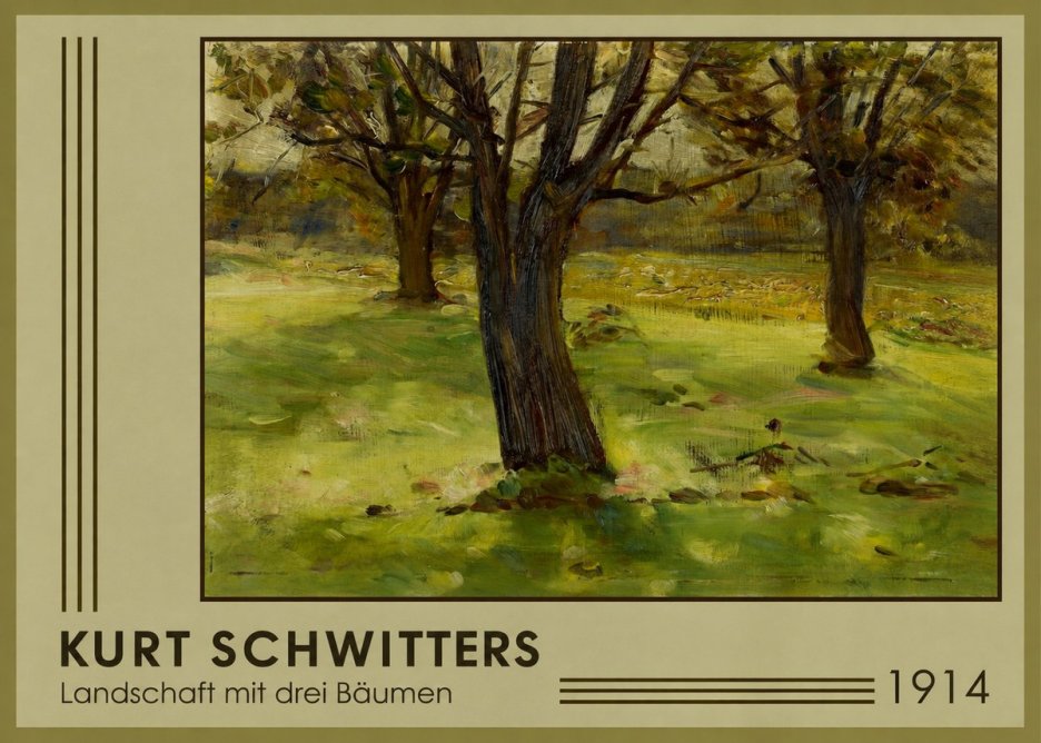 Kurt Schwitters Landschaft Mit Drei Bäumen No1 - Plakat