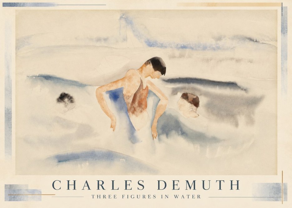 Charles Demuth Three Figures in Water No1 - Plakat