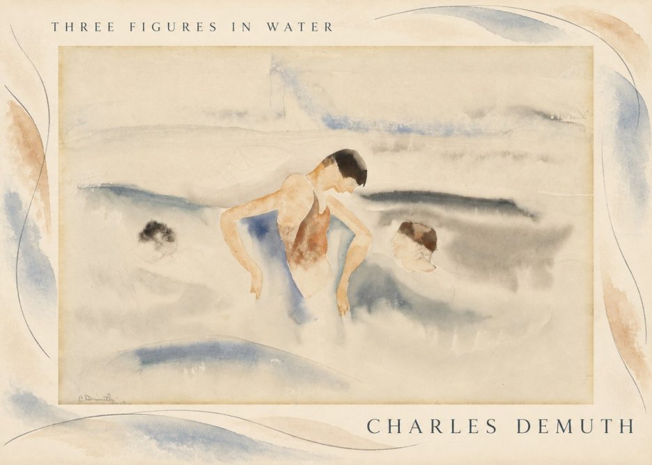 Charles Demuth Three Figures in Water No3 - Plakat
