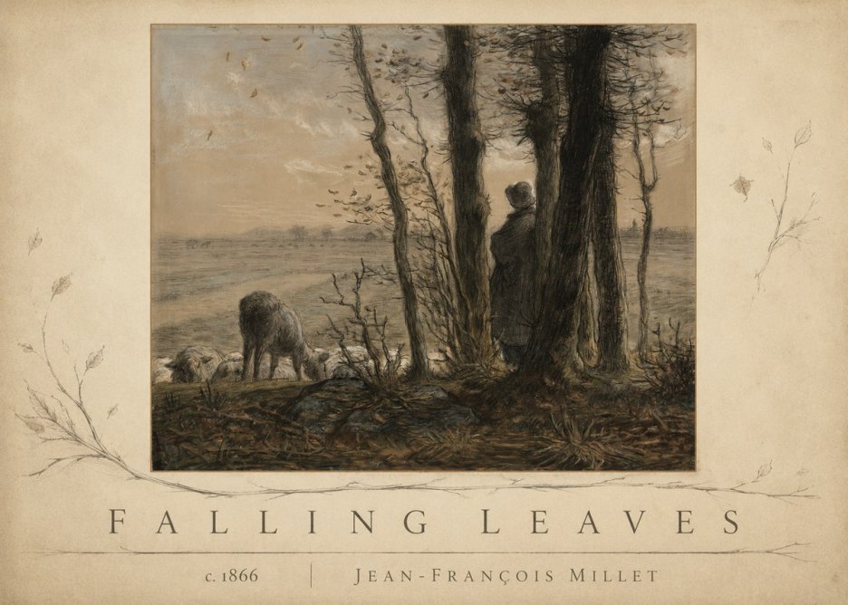 Jean-François Millet Falling Leaves No3 - Plakat
