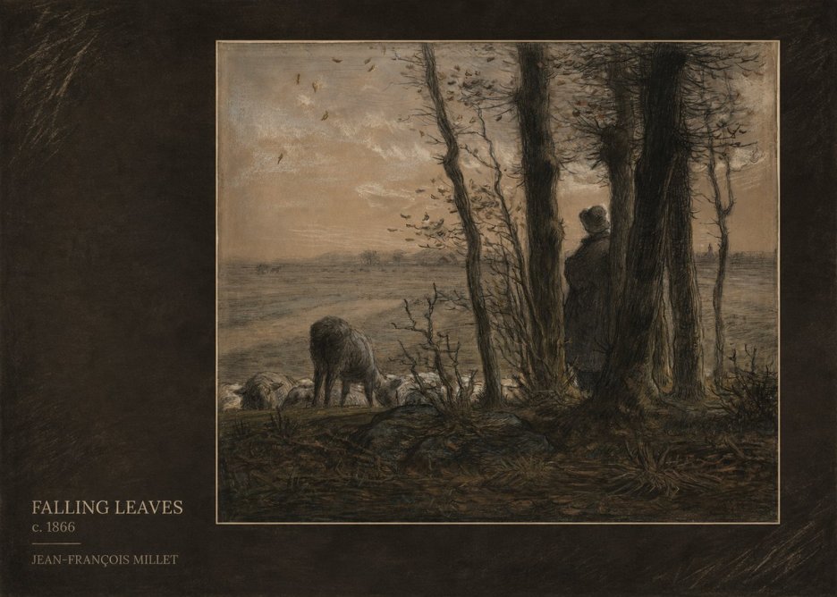 Jean-François Millet Falling Leaves No4 - Plakat