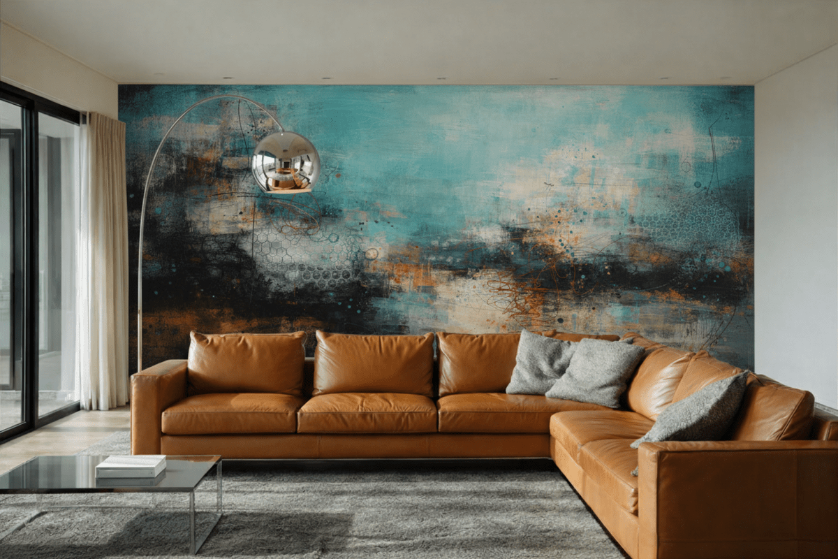 Swirling Aqua Canvas