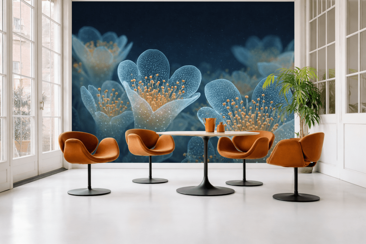 Frosted Floral Mural