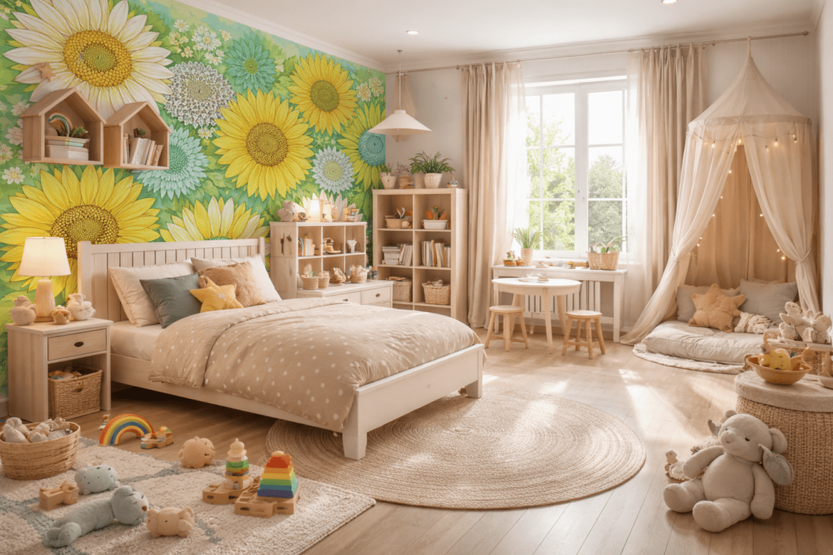 Sunlit Blossom Field