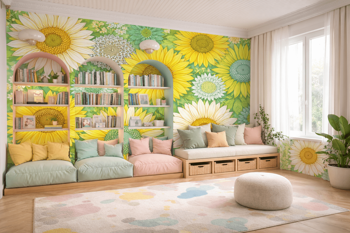 Sunlit Blossom Field