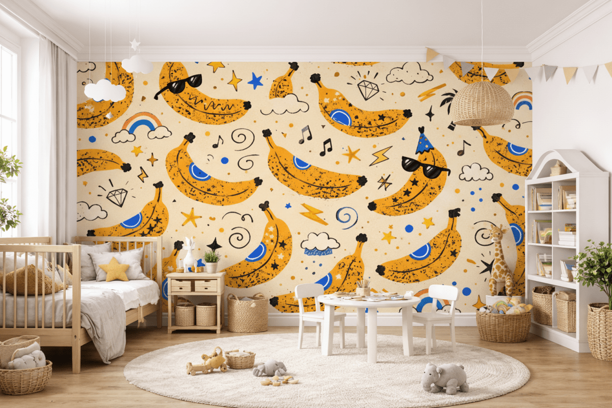 Whimsical Banana Mural