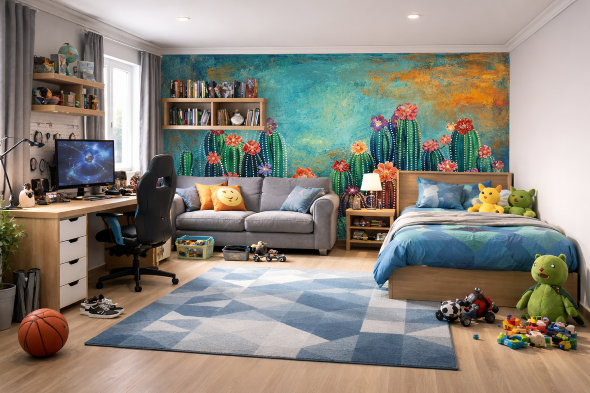 Blooming Cactus Field