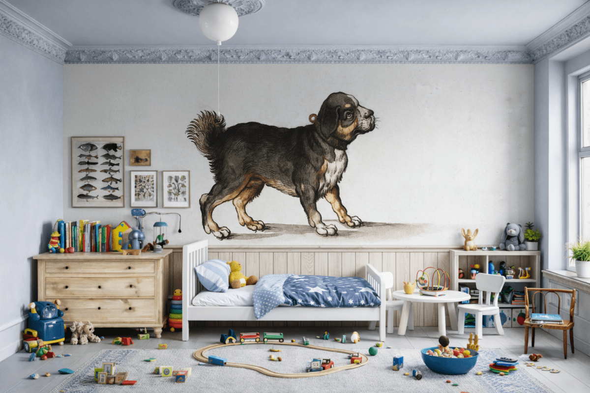 Playful Canine Silhouette