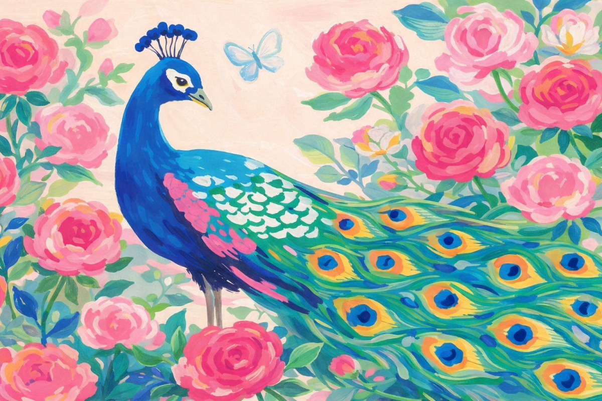 Peacock Blossom Veil