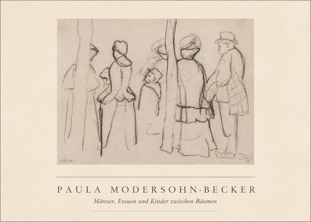 Paula Modersohn-Becker Männer, Frauen Und Kinder Zwischen Bäumen No4 - Plakat