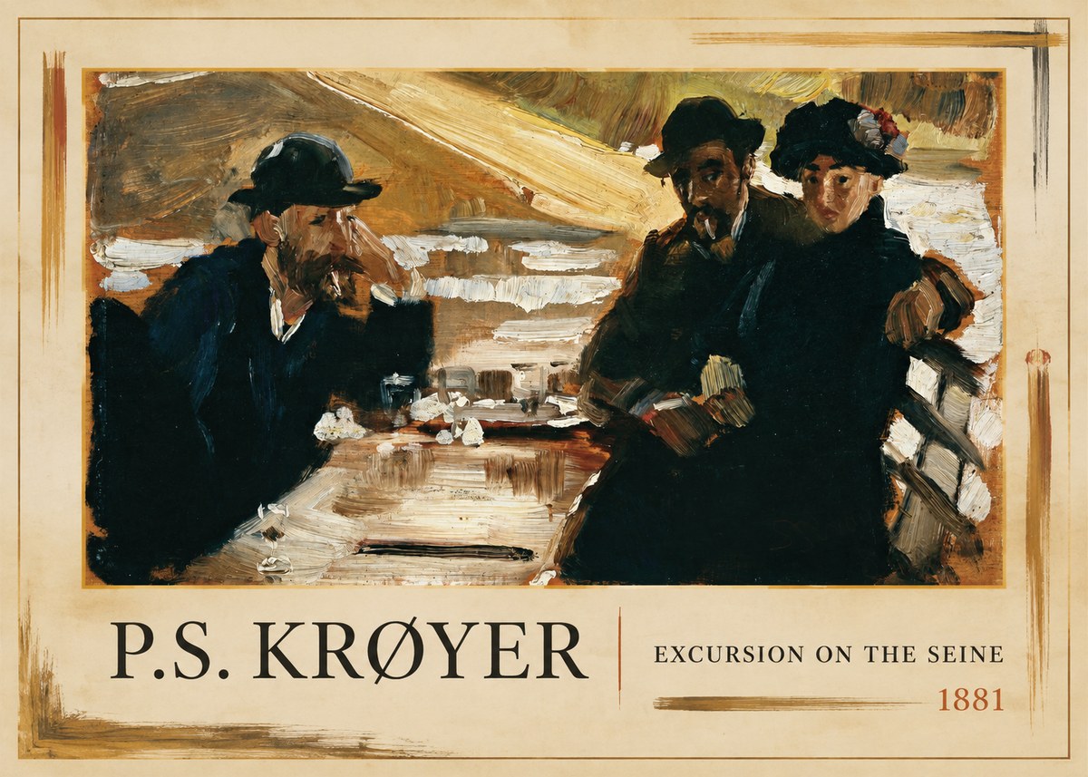 P.S. Krøyer Excursion on the Seine No1 - Plakat