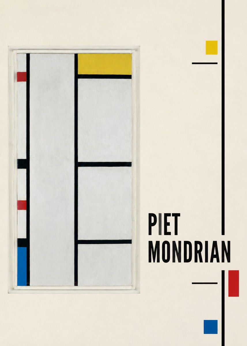 Piet Mondrian Composition with Red, Yellow, and Blue No6 - Plakat
