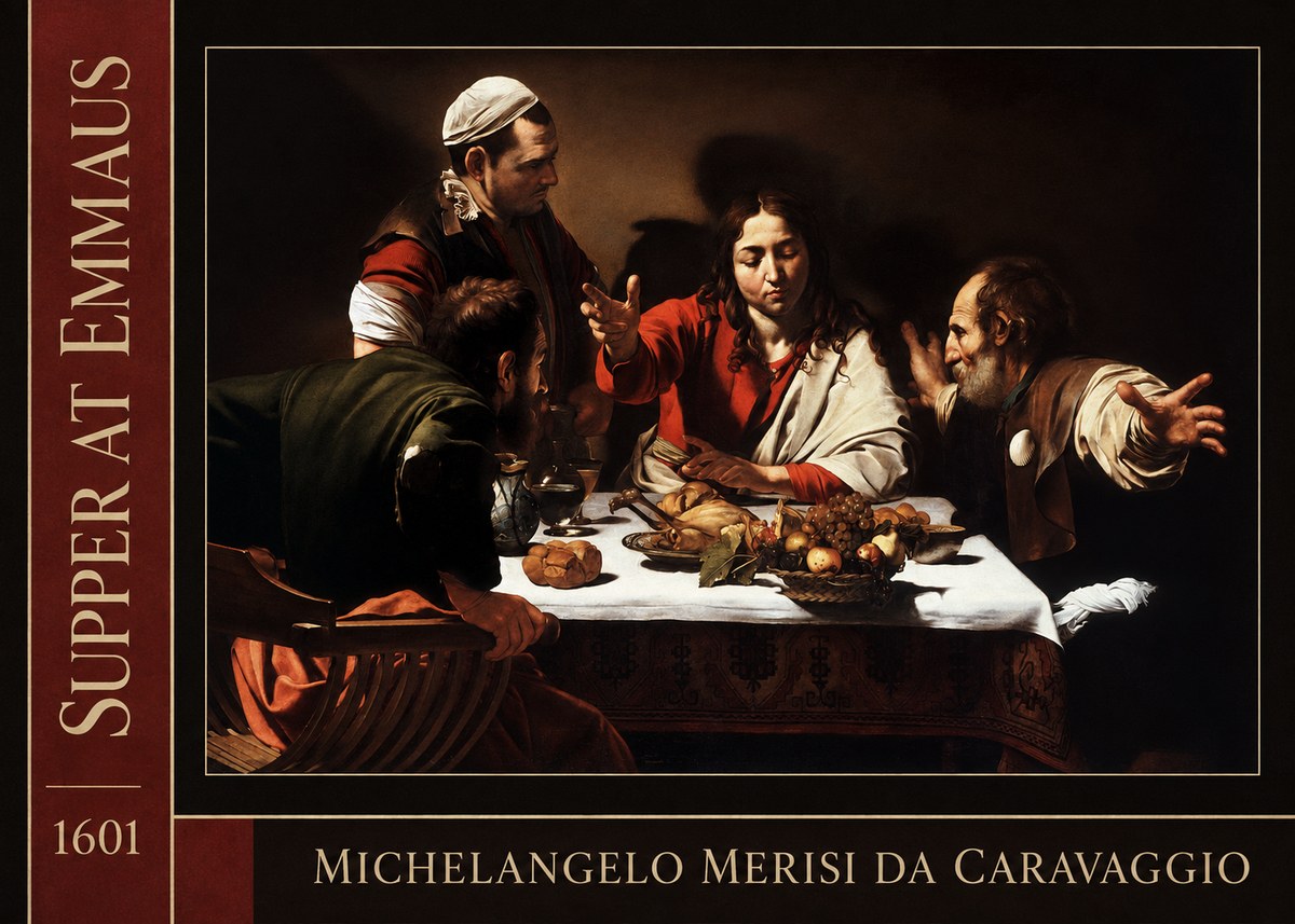 Michelangelo Merisi da Caravaggio Supper at Emmaus No2 - Plakat