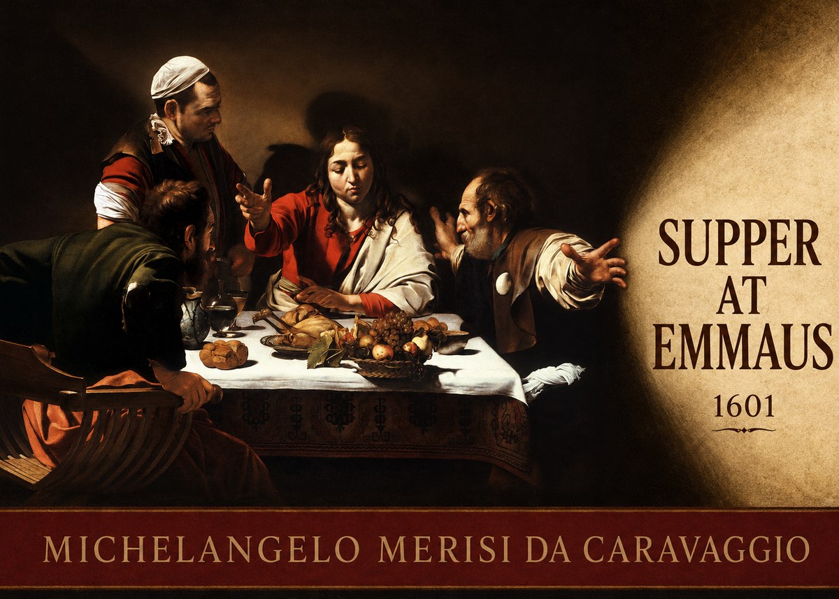 Michelangelo Merisi da Caravaggio Supper at Emmaus No4 - Plakat