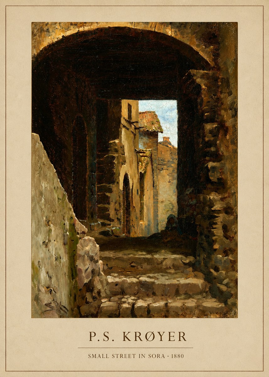 P.S. Krøyer Archway in an Italian Street No3 - Plakat