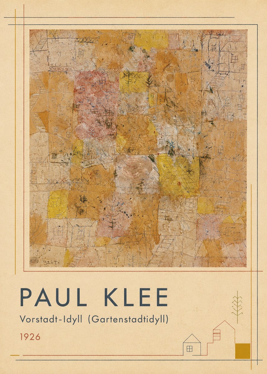 Paul Klee Vorstadt-idyll (Gartenstadtidyll) No1 - Plakat