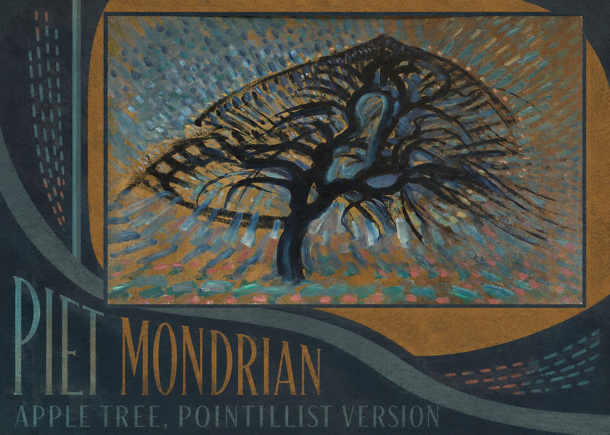 Piet Mondrian Apple Tree, Pointillist Version No3 - Plakat
