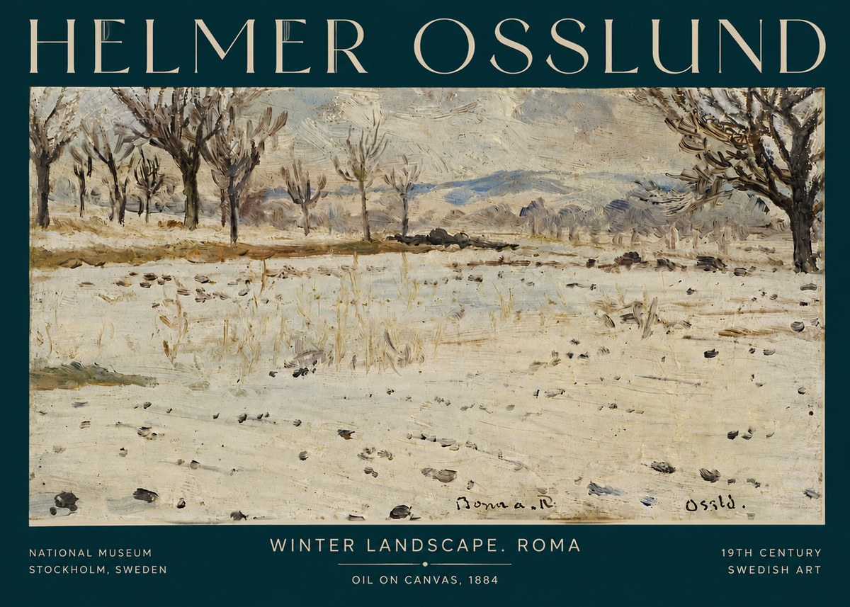 Helmer Osslund Winter Landscape. Roma No3 - Plakat